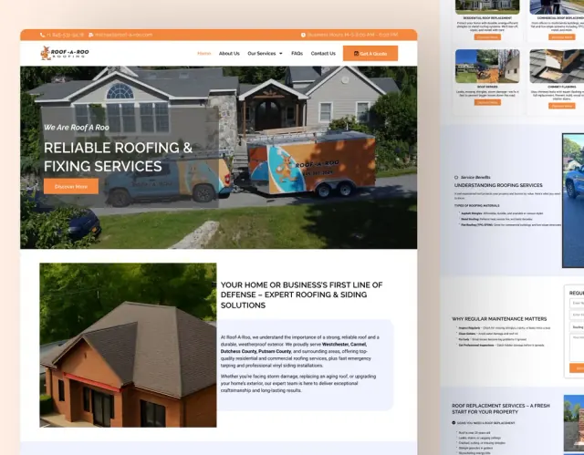 Roof-A-Roo Roofing website design