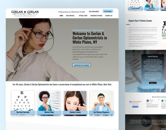 Gerlan & Gerlan Optometrists website design