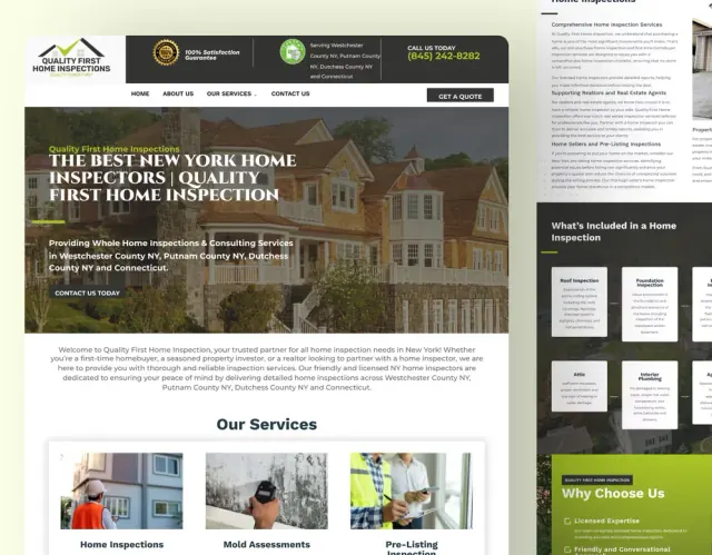 Quality First Home Inspections website design